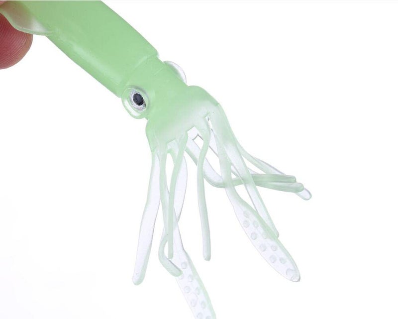 Drchoer Glow Squid Soft Plastic Lure: 4 inch Luminous Octopus Lures for Tuna Marlin Bass Saltwater Lure 10pcs - Image 5